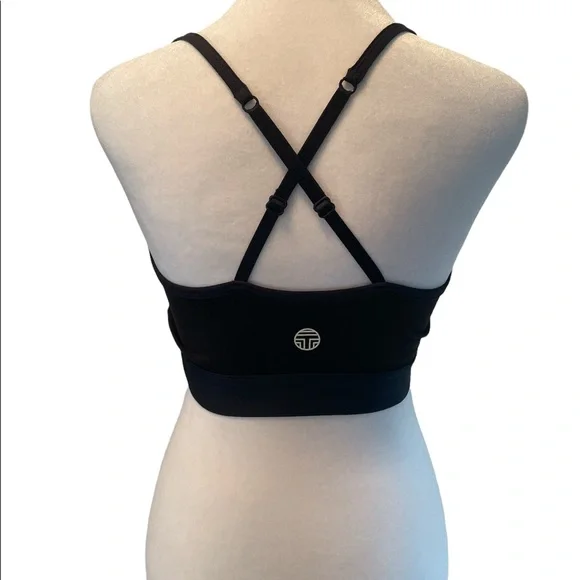 Tory Sport 2 Tone Blue Sports Bra with Adjustable Crossed Spaghetti Straps Small - Picture 1 of 9